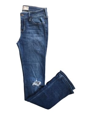 Hollister Tall Bootcut Jeans Distressed Dark Wash High Rise Y2K